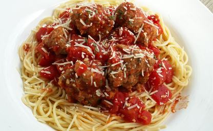 Spaghetti and meatballs