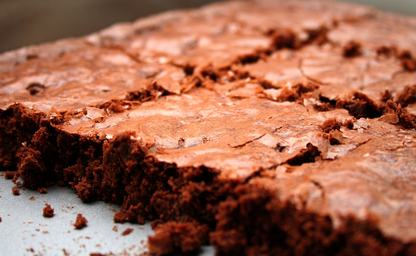 Fudge brownie with shiny top
